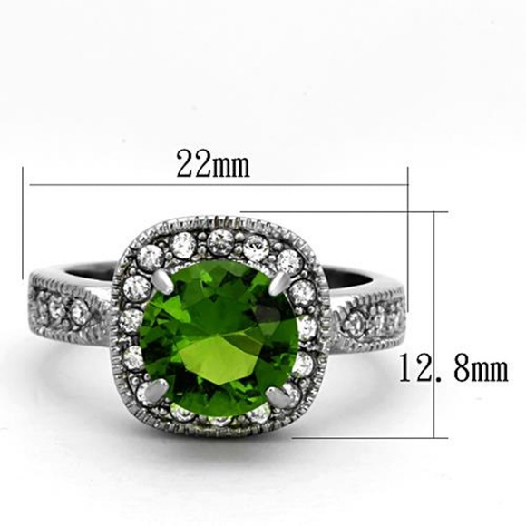 3 Ct Zirconia Stainless Steel Engagement Ring - Picture 2 of 4